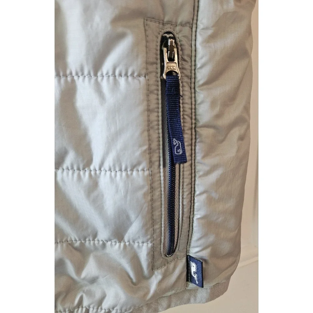 Vineyard Vines Kids Quilted Puffer Vest Gray Full Zip‎ Youth Medium 12-14